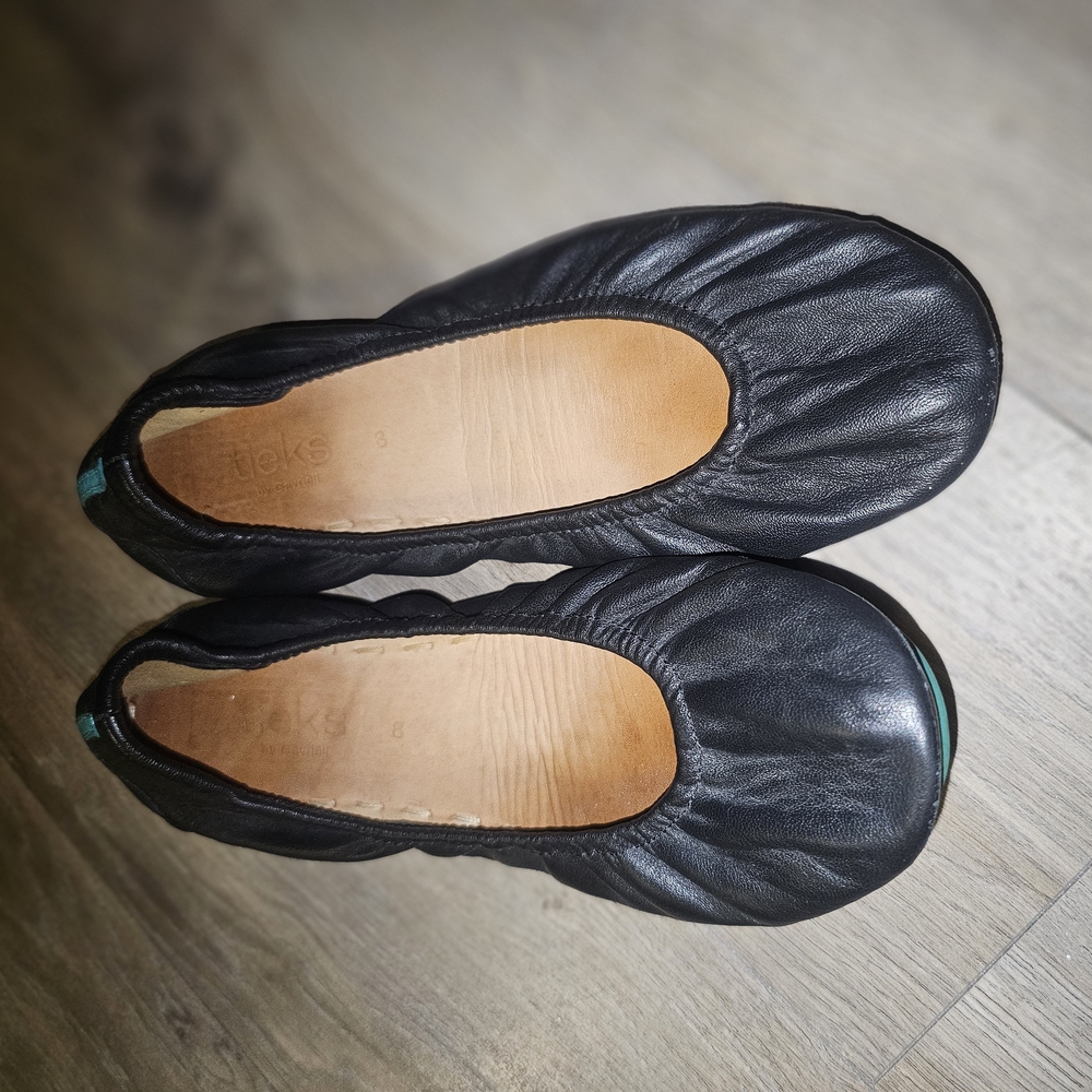 Tieks Black Leather Flats